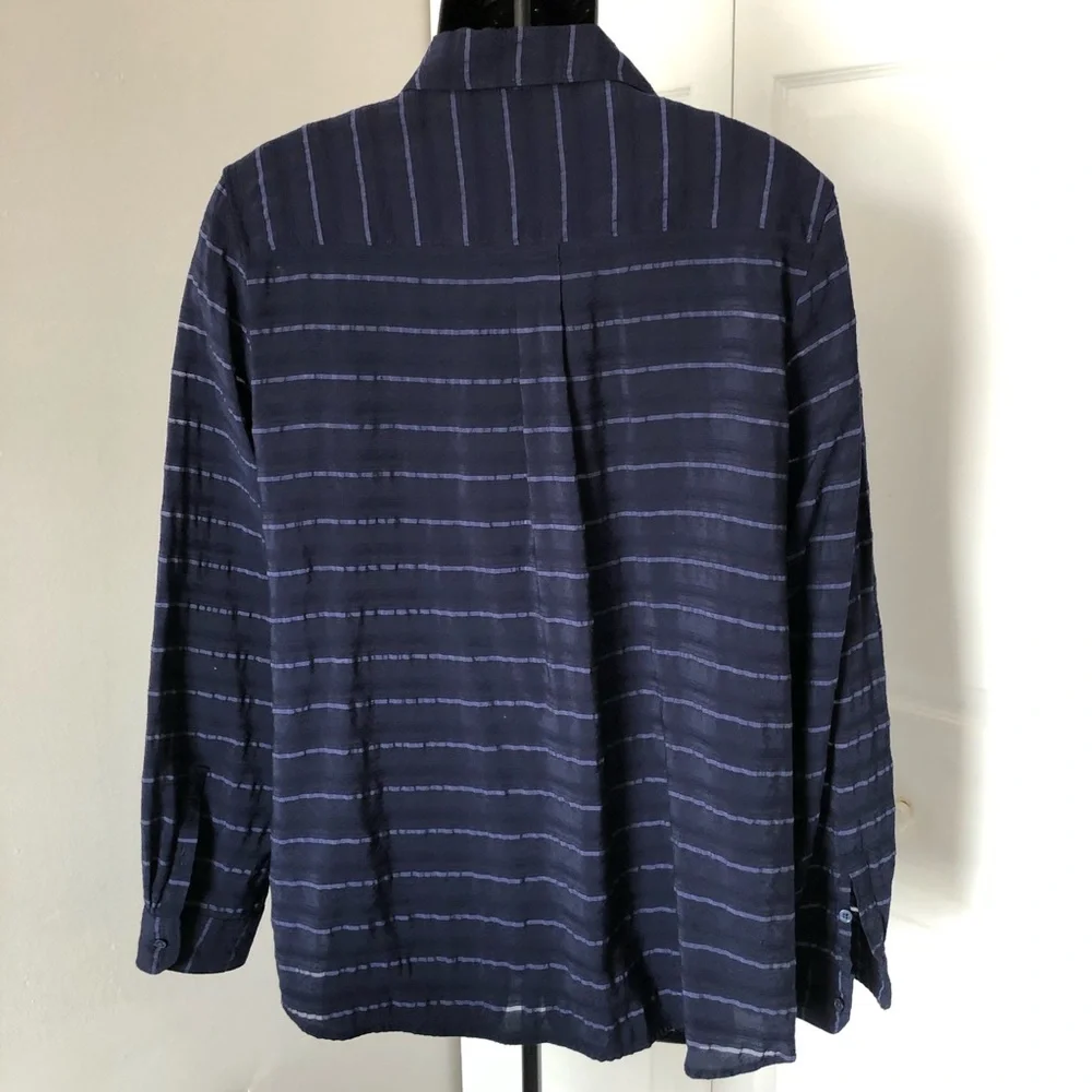 BANANA REPUBLIC LONG SLEEVES TEXTURED MENS BLUE SHIRT/ XL